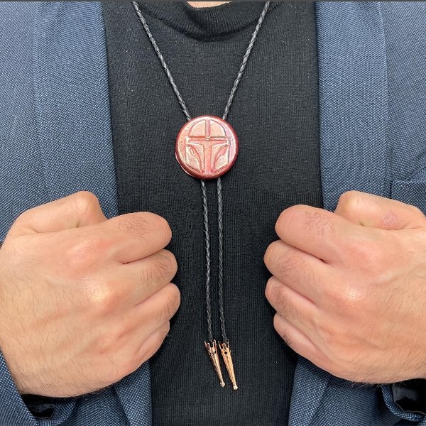 Handmade copper Mandalorian bolo tie — Clamdiggers Forge