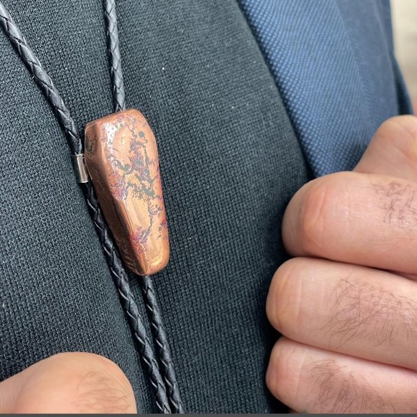 Handmade copper coffin bolo tie — Clamdiggers Forge