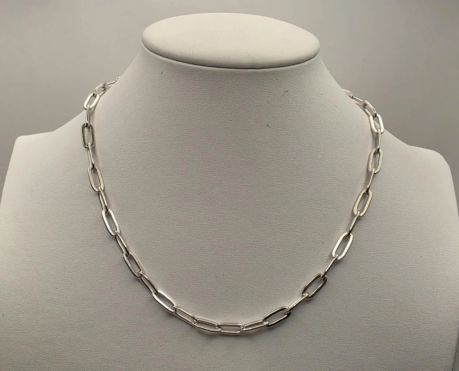 925 Sterling Silver Paperclip Chain Necklace